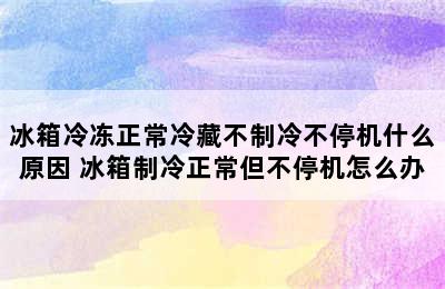 冰箱冷冻正常冷藏不制冷不停机什么原因 冰箱制冷正常但不停机怎么办